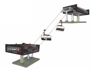 JC84484 - Ski lift with 2 black and red chairlifts - PALINKOPF