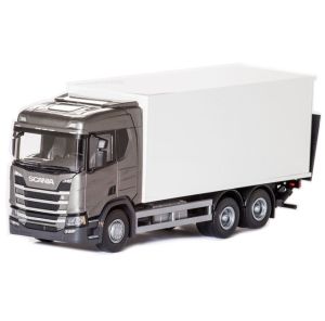 EMEK89603 - SCANIA CR 6x4 metallic grey with box and tailgate