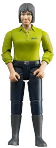 BRU60405 - Farmer lady with green shirt and jean blue BRUDER toys