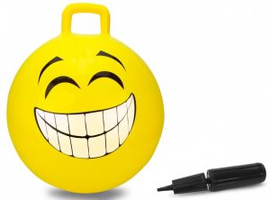 JAM460457 - Yellow Smiley bouncing ball with pump