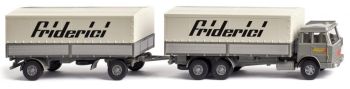 WIK047502 - Flatbed truck with trailer HANOMAG Henschel Friderici