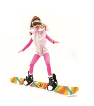 JC10019 - 28cm Winter Doll with Snowboard