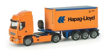 HER153652 - RENAULT premium 4x2 with 20ft 3-axle HAPAG LLOYD container trailer