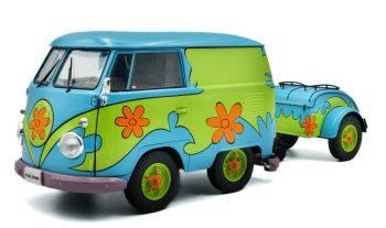 SOL1810904 - VOLKSWAGEN Combi with trailer - Flower Power 2024 blue and green