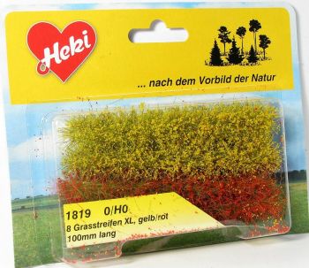 HEK1819 - Set of 8 yellow and red grass strips 10 cm