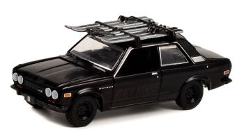 GREEN28110-D - DATSUN 510 with ski rack 1971 black from the series BLACK BANDIT in blister pack