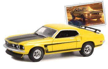 GREEN30373 - 1969 FORD Mustang Boss 302 UNITED STATES POSTAL SERVICE in blister pack