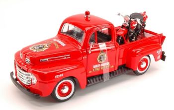 MST32191 - FORD F-1 Pick-up with motorbike HARLEY DAVIDSON 1936 Firefighter