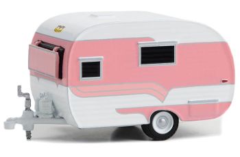 GREEN34140-A - Caravan Catolac Deville 1958 pink and white from the HITCHED HOMES series in blister pack