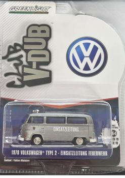 GREEN36100-C_GRIS - VOLKSWAGEN Typ 2 Grau - Deutsche Feuerwehr aus der CLUB V-DUB-Serie in Blisterverpackung