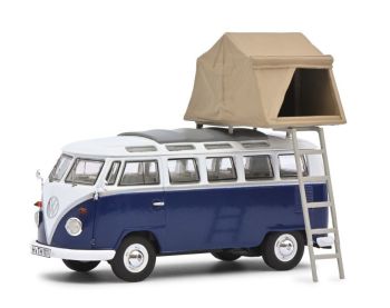 SCH3778 - VOLKSWAGEN T1b Samba with tent Blue and white