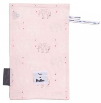 DC3766-3 - MY SAC A DOUDOU in cotton - pink elephant pattern