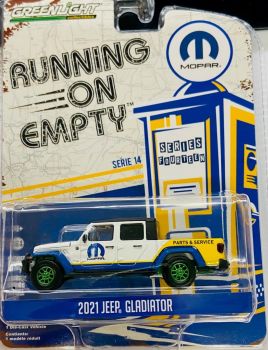 GREEN41140-FVERT - 2021 JEEP Gladiator with green MOPAR rims from the series RUNNING ON EMPTY in blister pack