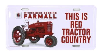 42068 - IH Farmall M metal plate - This is Red Tractor Country - 30 x 15 cm