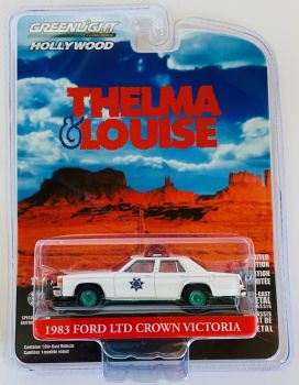 GREEN44945-DVERT - FORD LTD Crown Victoria 1983 green rims patrol car from the THELMA & LOUISE series under blister