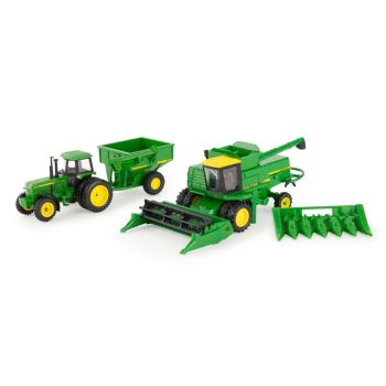 ERT45821 - JOHN DEERE 7720 harvester with JOHN DEERE 4555 and 500 grain trailer