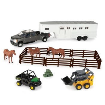 ERT47247 - JOHN DEERE farm vehicle set with 4 horses