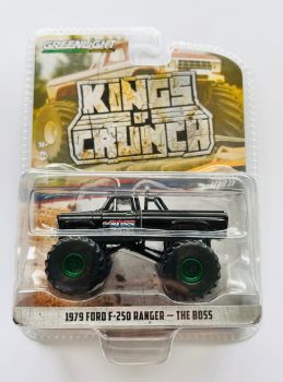 GREEN49130-BVERT - FORD F-250 Ranger 1979 Monster truck with green rims THE BOSS from the KINGS OF CRUNCH series in blister pack