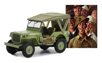 GREEN54080-B - Willys MB JEEP 1945 U.S. Army from the series NORMAN ROCKWELL in blister pack