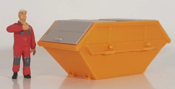 MSM5464/01 - 6m3 skip with lid - miniature