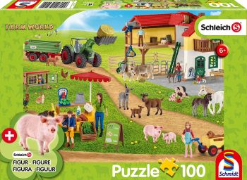 SCM56404 - 100 Piece SHCLEICH Farm and shop puzzle with figure