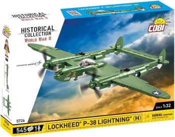 COB5726 - LOCKHEED P-38H Lightning Military Aircraft - 545 Pieces