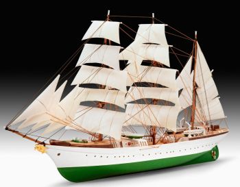 REV65432 - Gorch Fock sailboat to assemble and paint with paint and accessories