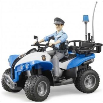 BRU63010 - Quad police avec policière Ech:1/16