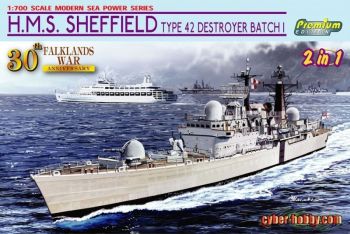 DRA7133 - HMS Sheffield Type 42 2-in-1 destroyer to be assembled and painted