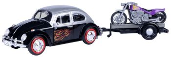 MMX79675 - VOLKSWAGEN Kever black and silver with motorbike door and motorbike