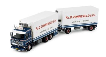 TEK85124 - SCANIA 143 Forwarder 6x2 Kühltransporter mit Anhänger 1+1 Achsen D.ZONNEVELD