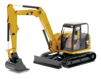 DCM85239 - Mini hydrolic excavator CATERPILLAR 308E2 CR SB with dozer blade and bucket and driver with metal box