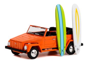 GREEN97140-C - VOLKSWAGEN Type 181 1971 orange - THE THING - with surfboards from THE HOBBY SHOP series in blister pack