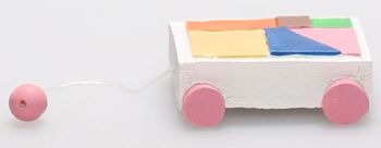 AKI0262 - Miniature cube on wheels for dollhouse dimensions length 3.5 cm width 3 cm