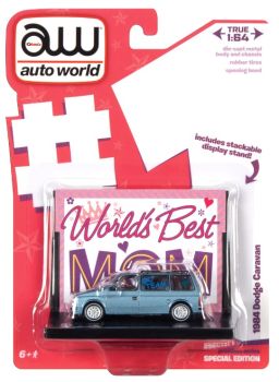 AMMAWAC017-A - DODGE Caravan 1984 blue WORLD'S BEST MOM in blister pack