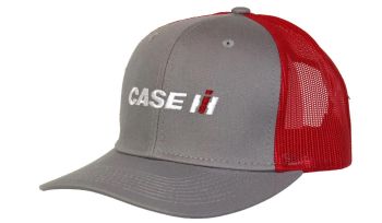 CNH108 - CASE IH grey cap with red mesh back