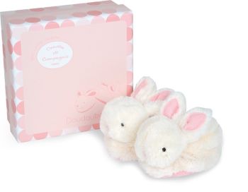 DC1308 - Bunny candy - Slippers with pink rattle - 0/6 months