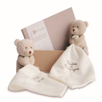 DC2919OURS - Duo Taupe Box - 2 Bears