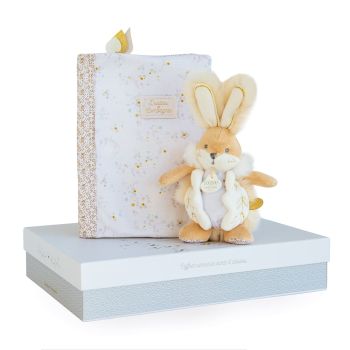 DC3497 - White sugar bunny - Box protects health book with blanket