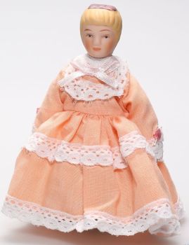 DELP104 - Miniature girl child for dollhouse 9 cm