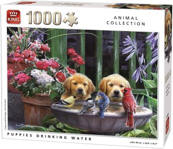 KING05668 - Puzzle 1000 Pieces puppies and birds