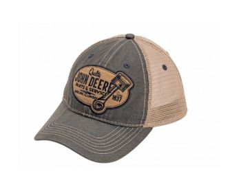 MC13080526OX - Vintage JOHN DEERE grey and beige mesh cap with back