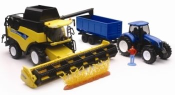 NEW05765 - Harvester NEW HOLLAND CR9090 with tractor and trailer