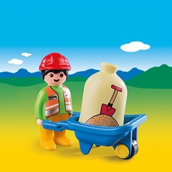 PLAY6961 - Worker with wheelbarrow - 3 Pieces