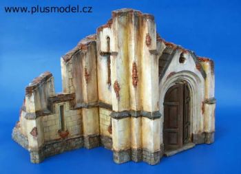 PLS006 - Model reduced of church ruins dimensions 21 x 17 x 17 cm not paint not build for diorama