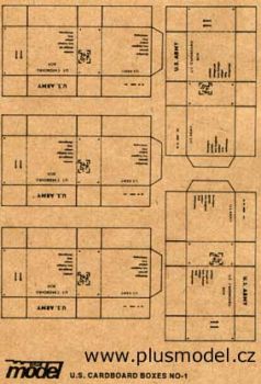 PLS009 - Model reduced of 5 us cardboard boxes dimension 2 x 2 x 1cm not build