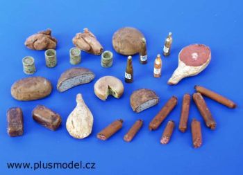 PLS075 - Model reduced of food not paint 27 pieces for diorama